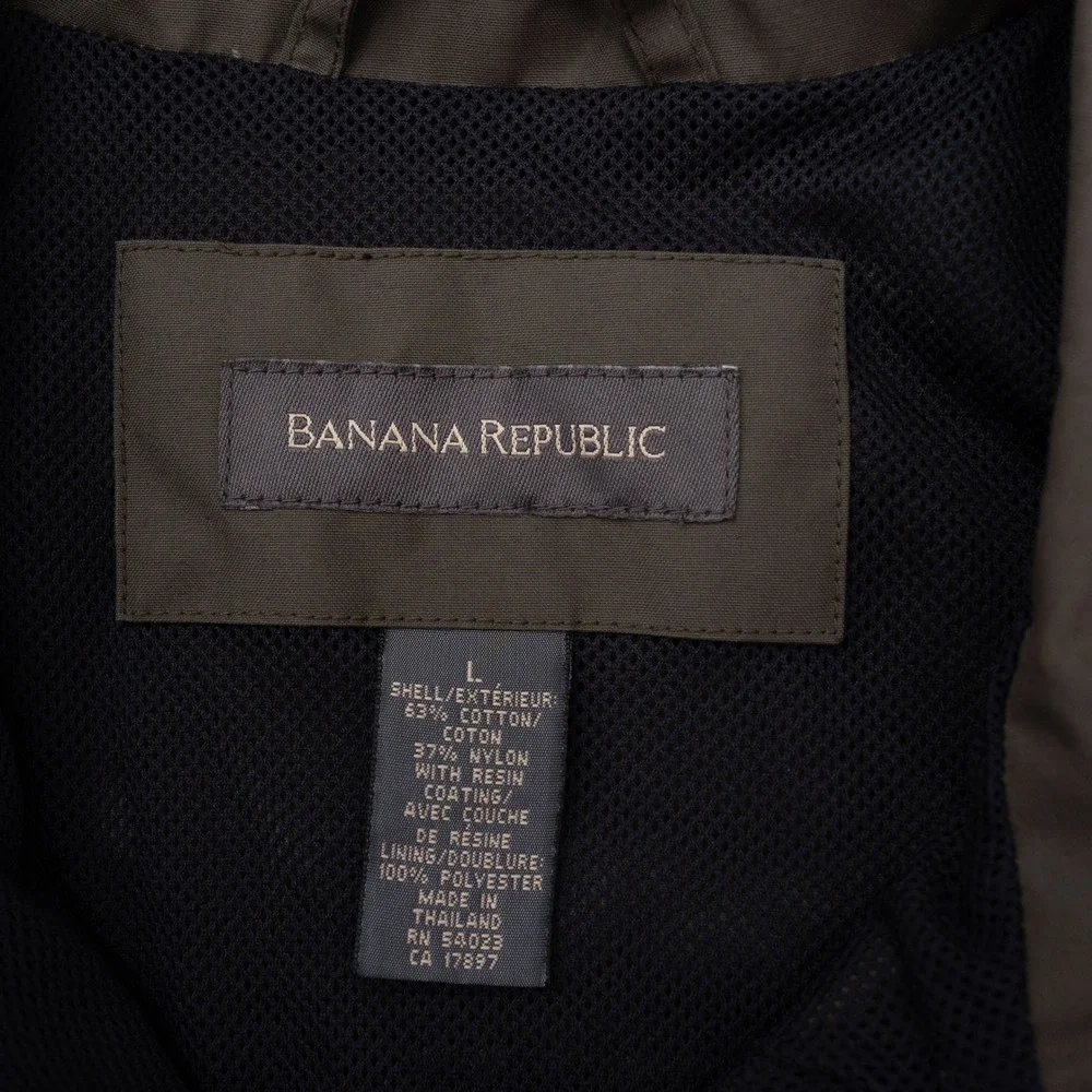 Banana Republic Utility Vest Mens Large Brown Excellent Cargo Fishing Outdoor